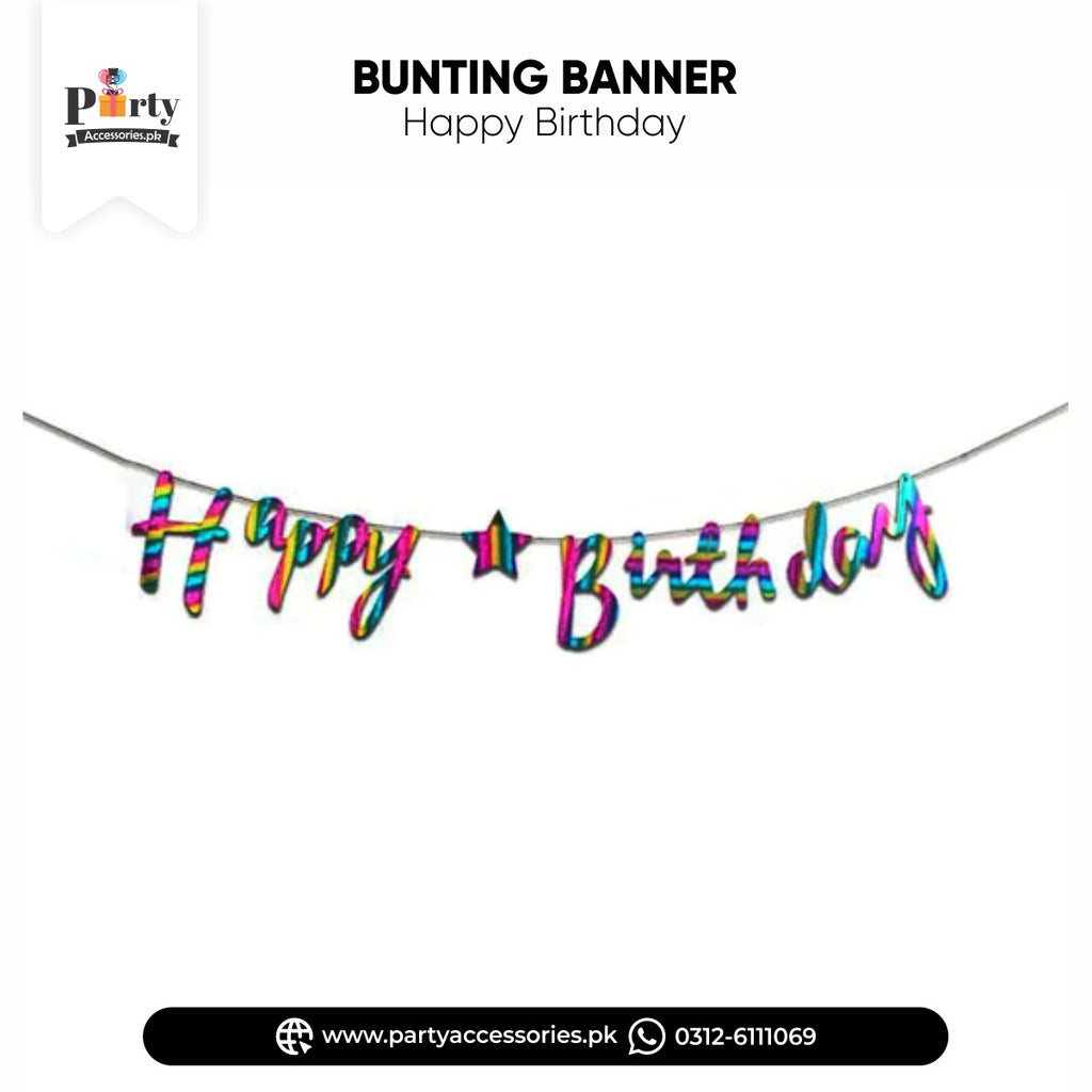 multi color banner cutout for happy birthday 