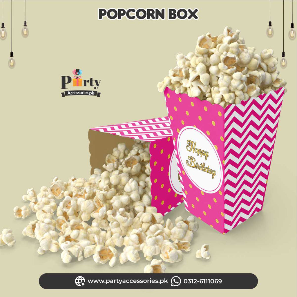 pink popcorn boxes