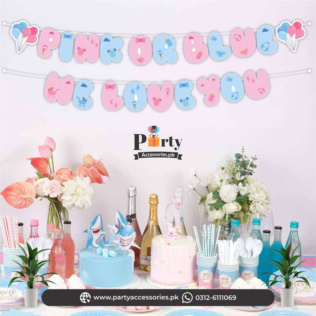 gender reveal decoration banner props