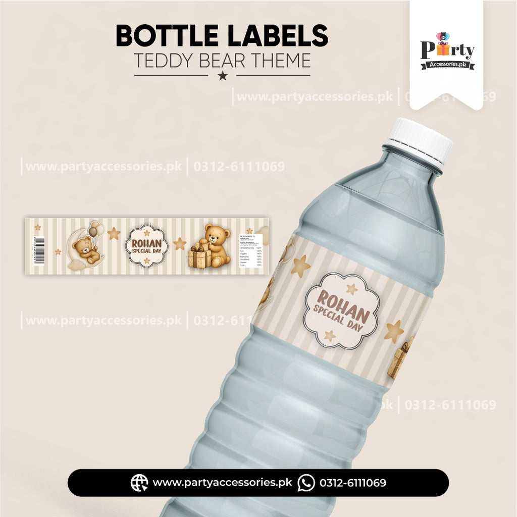 Teddy Bear Theme Customized Bottle Labels