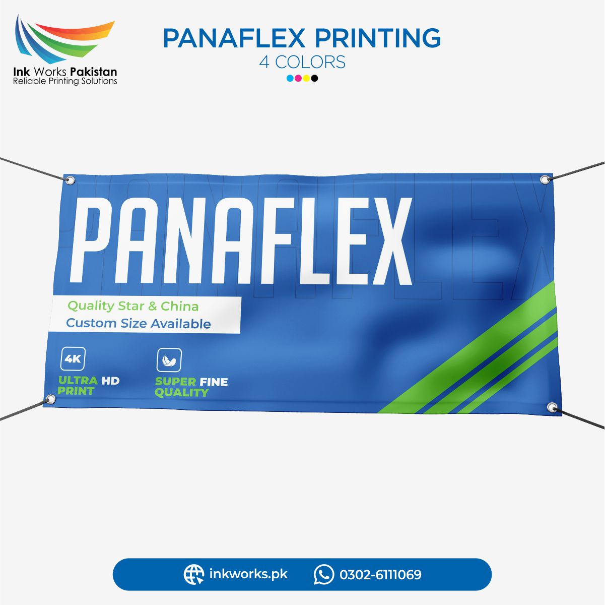 Panaflex Banner 7x3 feet with Eyelets and Ropes - Easy Installation ...