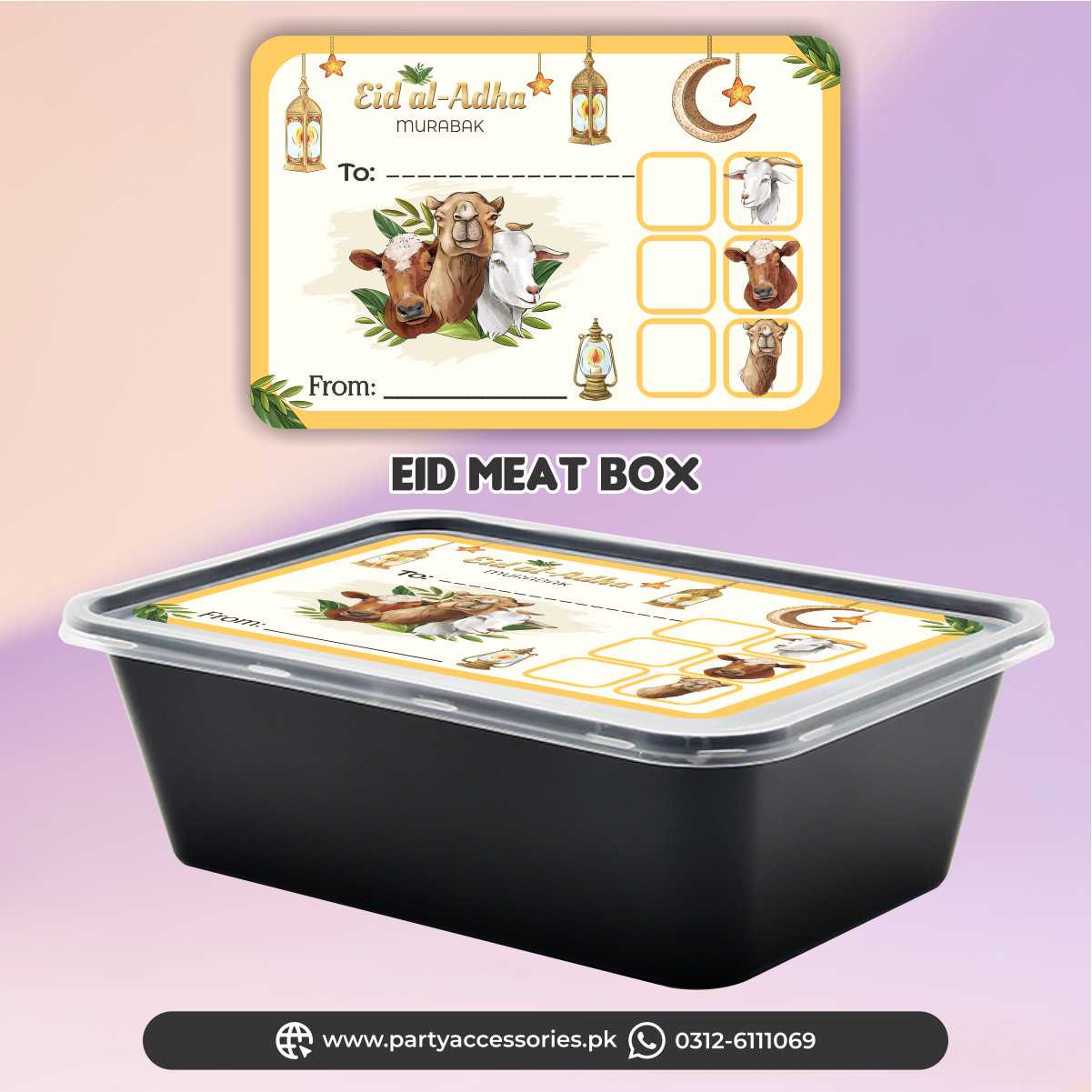 Customized Eid ul Adha Meat box sticker labels | Pack of 12 ...