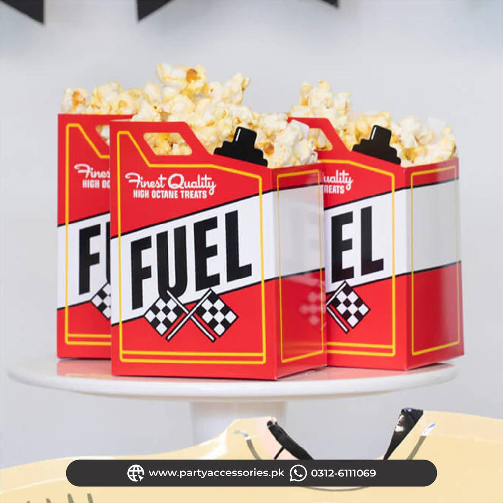 Race car Fuel Can Goody Popcorn Favor boxes | Pack of 6