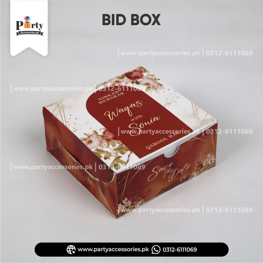 Bidh boxes | wedding favors 4x4 methai boxes | Pack of 12