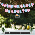 pink or blue we love you gender reveal decoration banner
