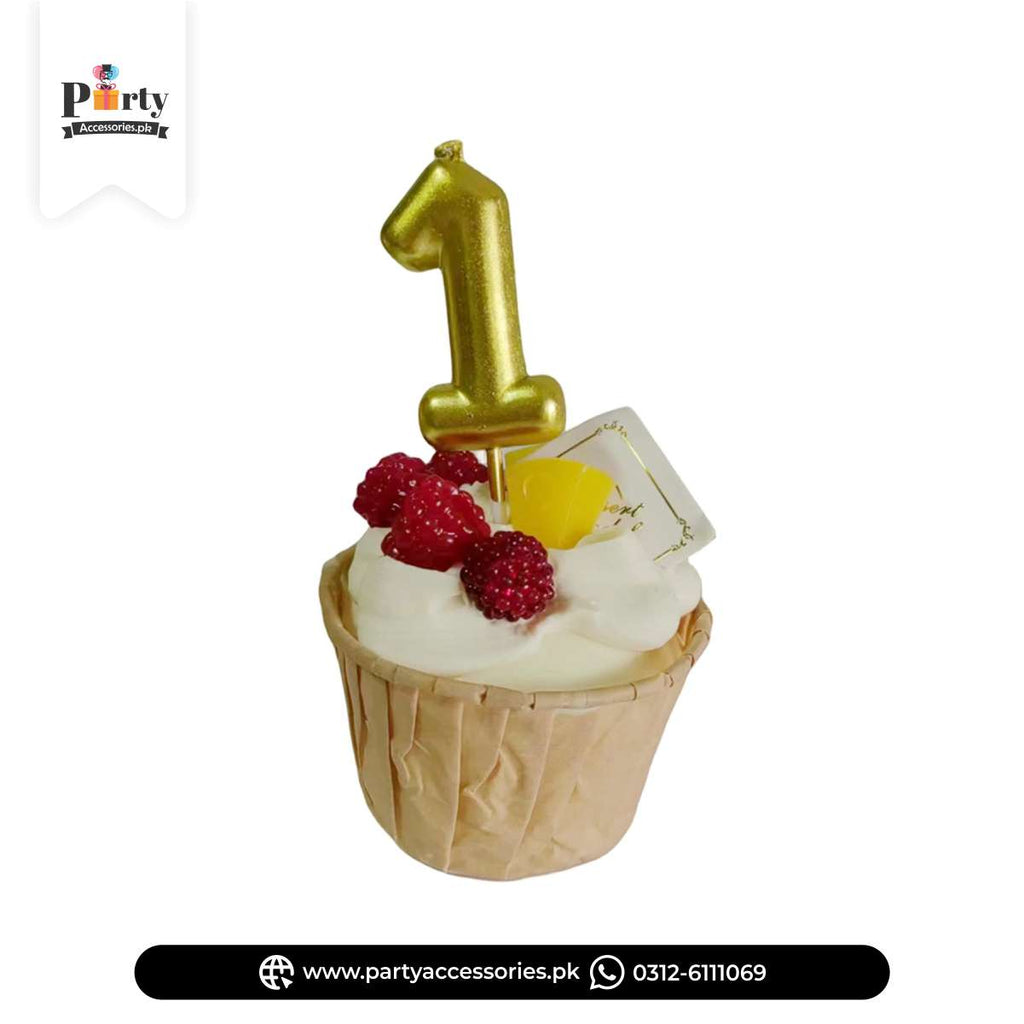 number cake and cupcake candles