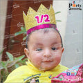 half birthday pink crown cap for birthday girl 