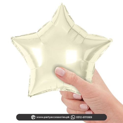 small star foil balloon in white