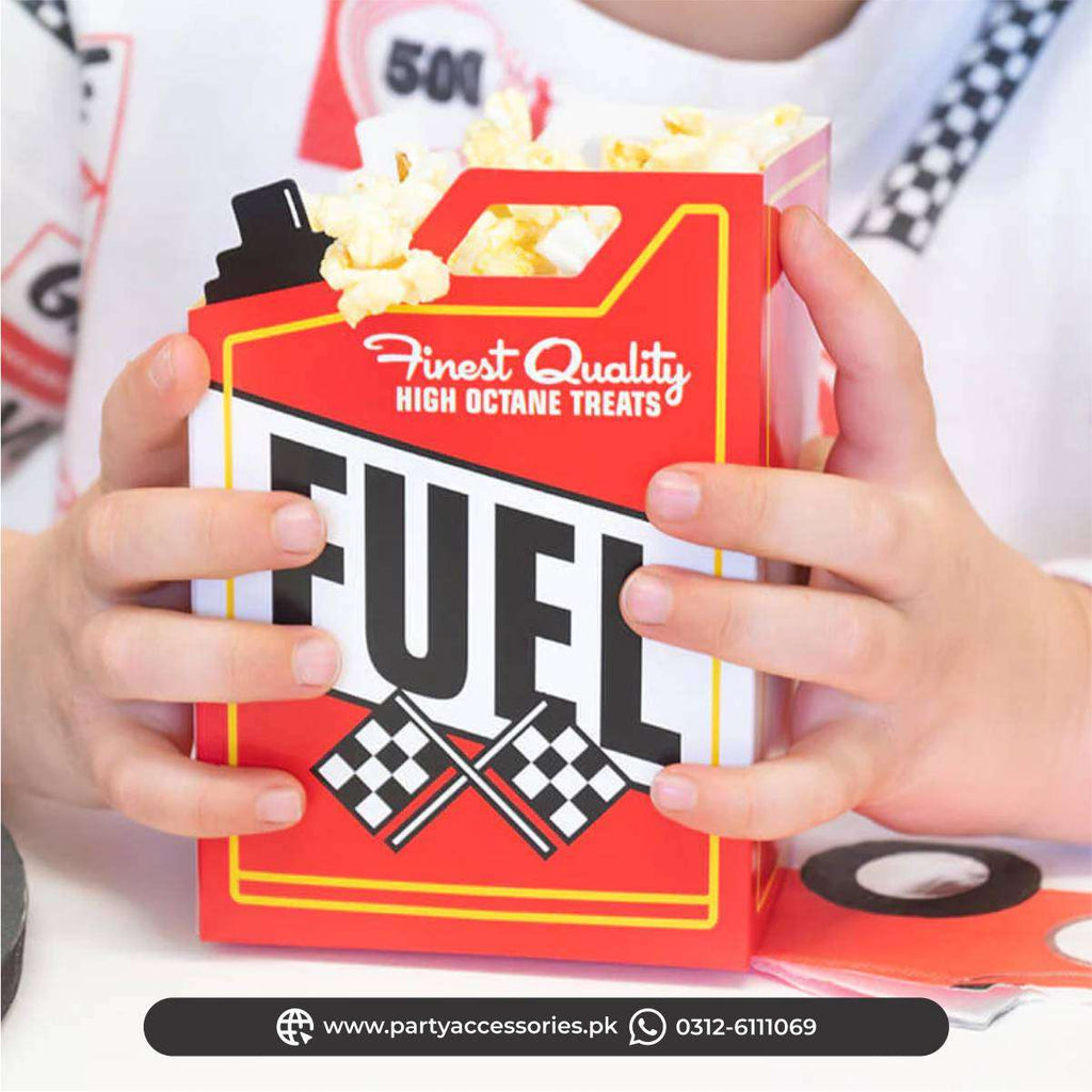 Race Car Fuel Can Goody Popcorn Favor boxes | Pack of 6