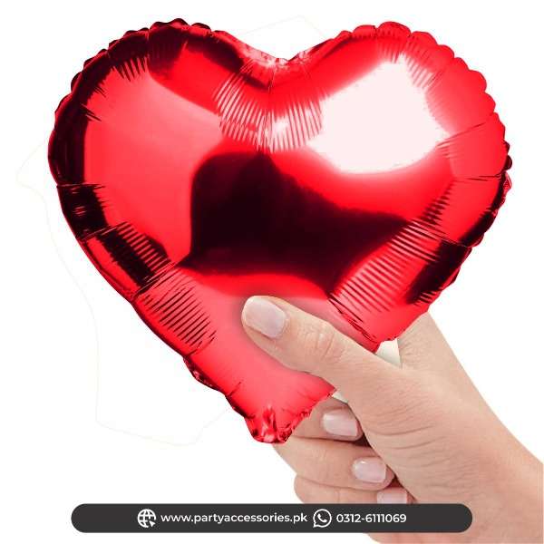 heart shape small foil balloons in red