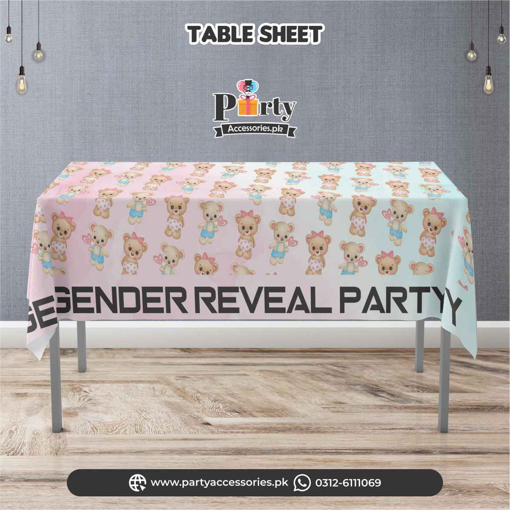 gender reveal party table decoration cover