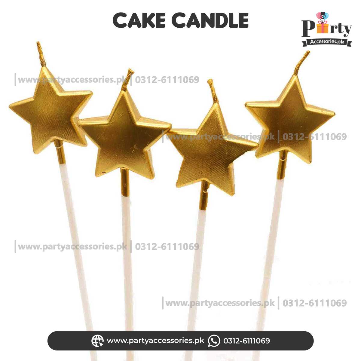 golden star candles for cakes
