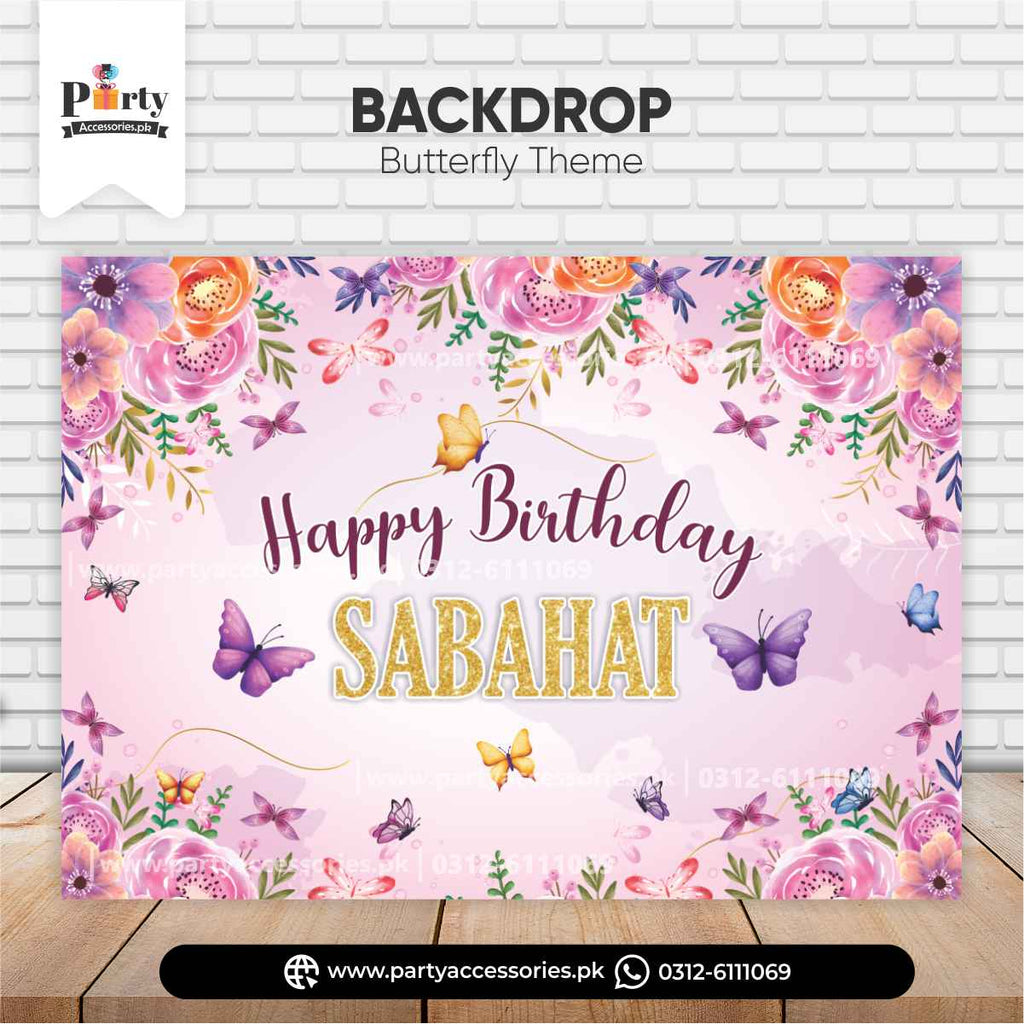 Customized Butterfly Theme Backdrop