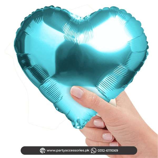 heart shape small foil balloons in light blue