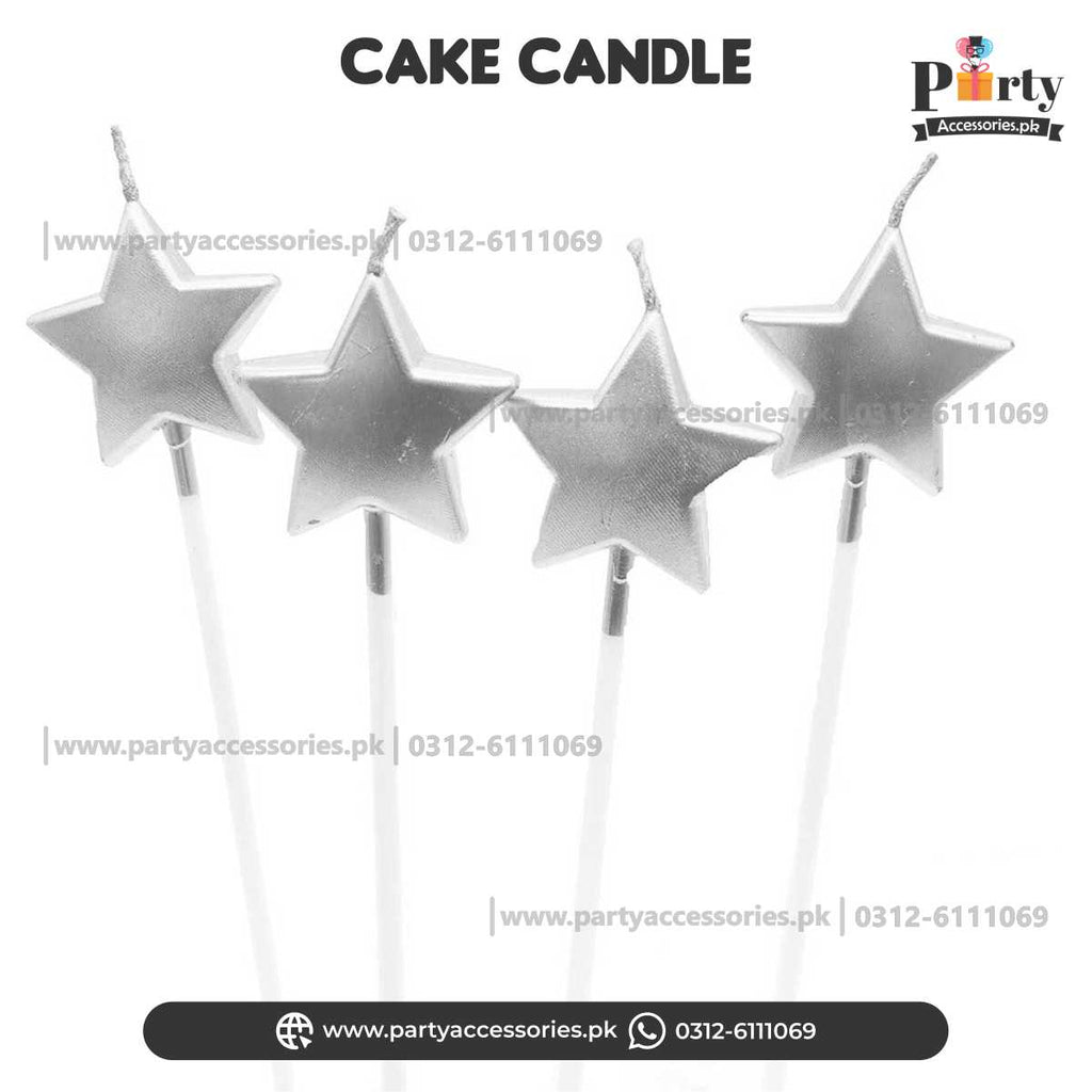 silver star candles for cakes