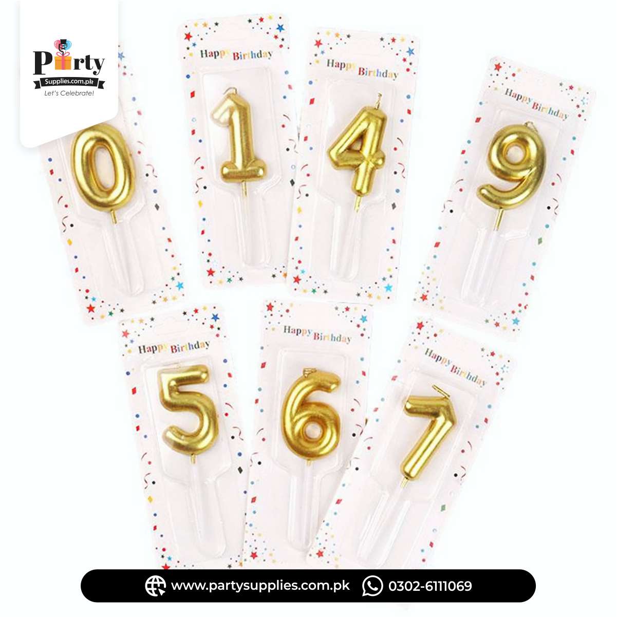 Special occasion number cake candles