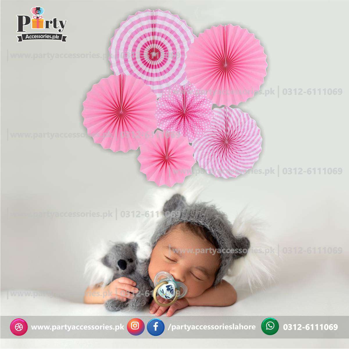 its a girl paper fan wall decorations in pink AMAZON IDEAS