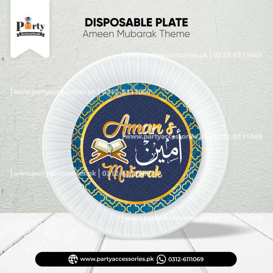 Ameen Mubarak Customized Disposable Plates for Table Decoration