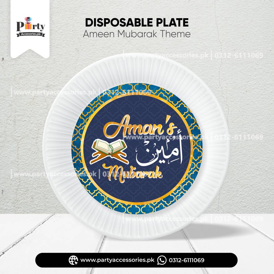 Ameen Mubarak Customized Disposable Plates for Table Decoration