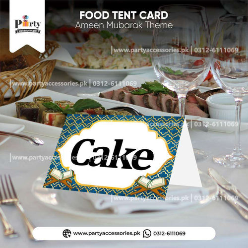 Ameen Mubarak Customized Table Tent Cards for Table Decoration