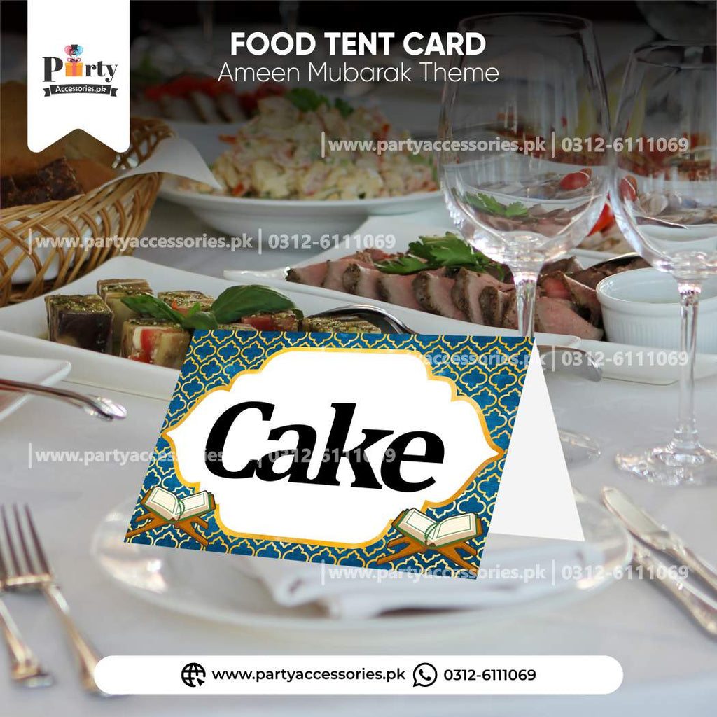 Ameen Mubarak Customized Table Tent Cards for Table Decoration