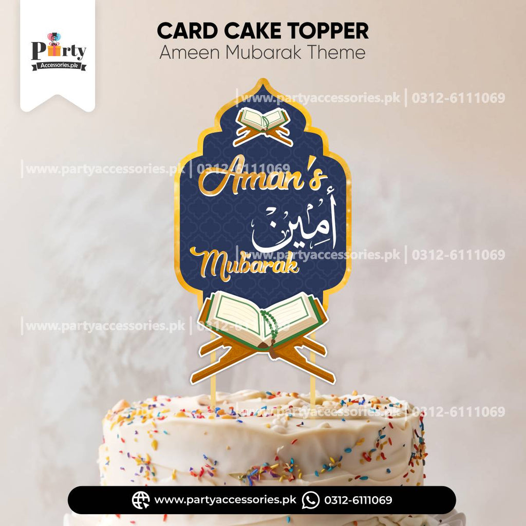 Ameen Mubarak Customized Card Cake Topper for Cake Decoration