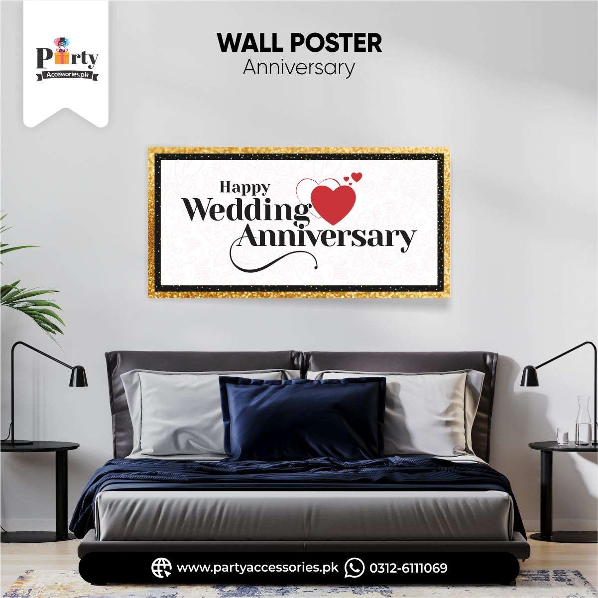 WEDDING POSTER FOR BACK WALL IN WHITE COLOR 