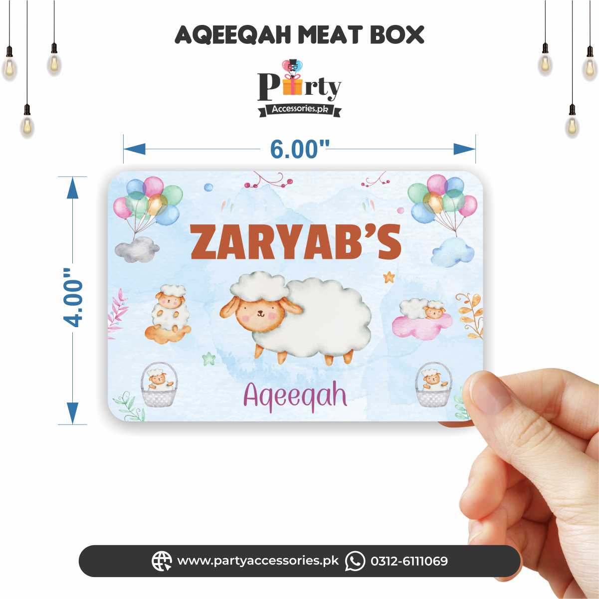 Aqeeqa celebration | Meat box sticker labels for boy Aqiqah