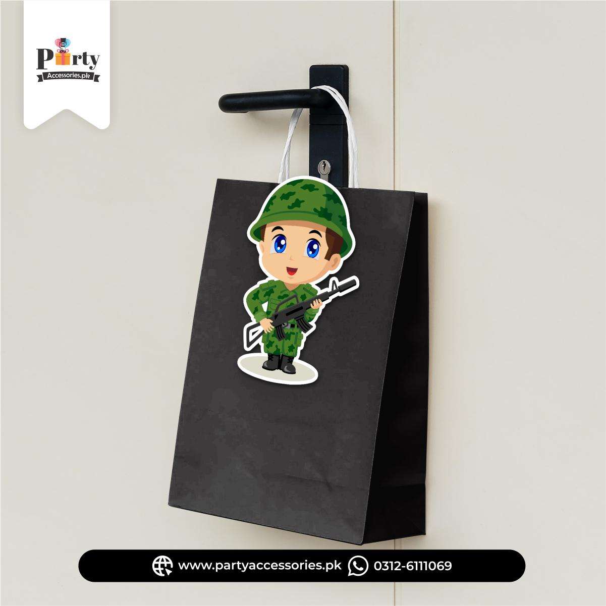 Army Soldiers Theme Birthday Cutout Goody Bags | Premium Party Favors
