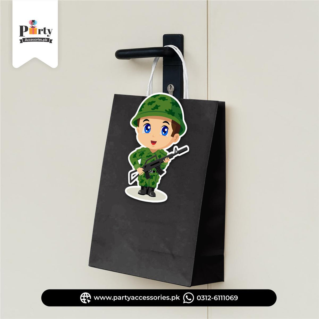 Army Soldiers Theme Birthday Cutout Goody Bags | Premium Party Favors