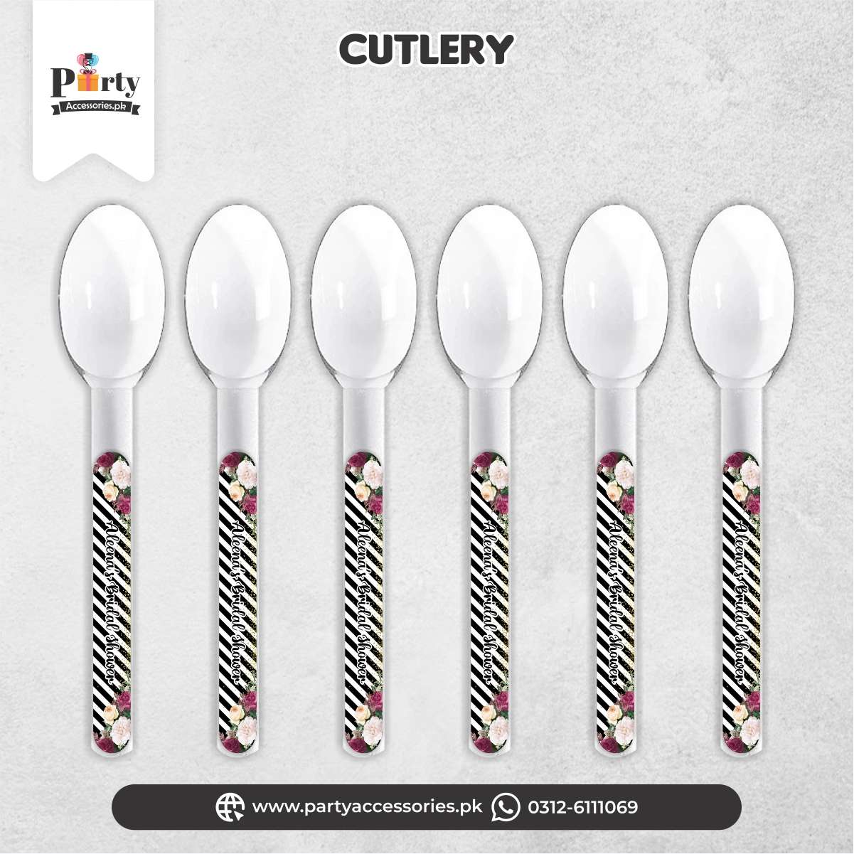 bridal shower theme customized spoons 