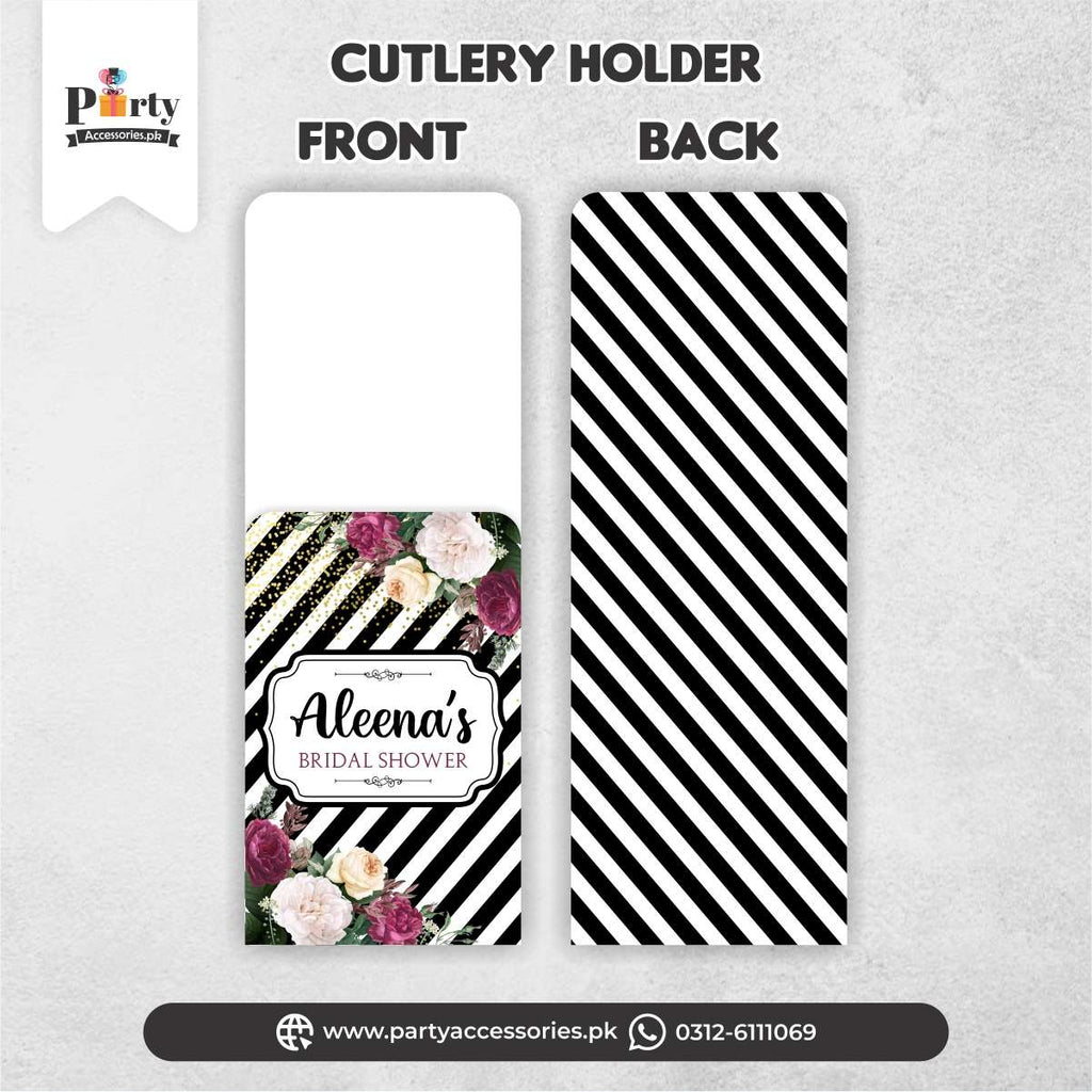 bridal shower customized cutlery set jacket 