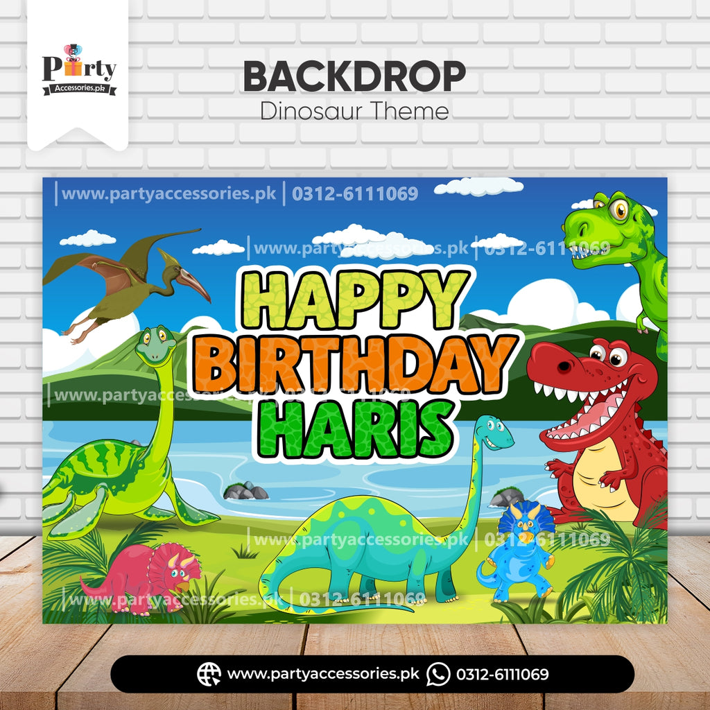 dinosaur theme customized birthday party backdrop 