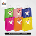 Baby Shark Theme Birthday Cutout Goody Bags | Premium Party Favors 6 pcs Pack
