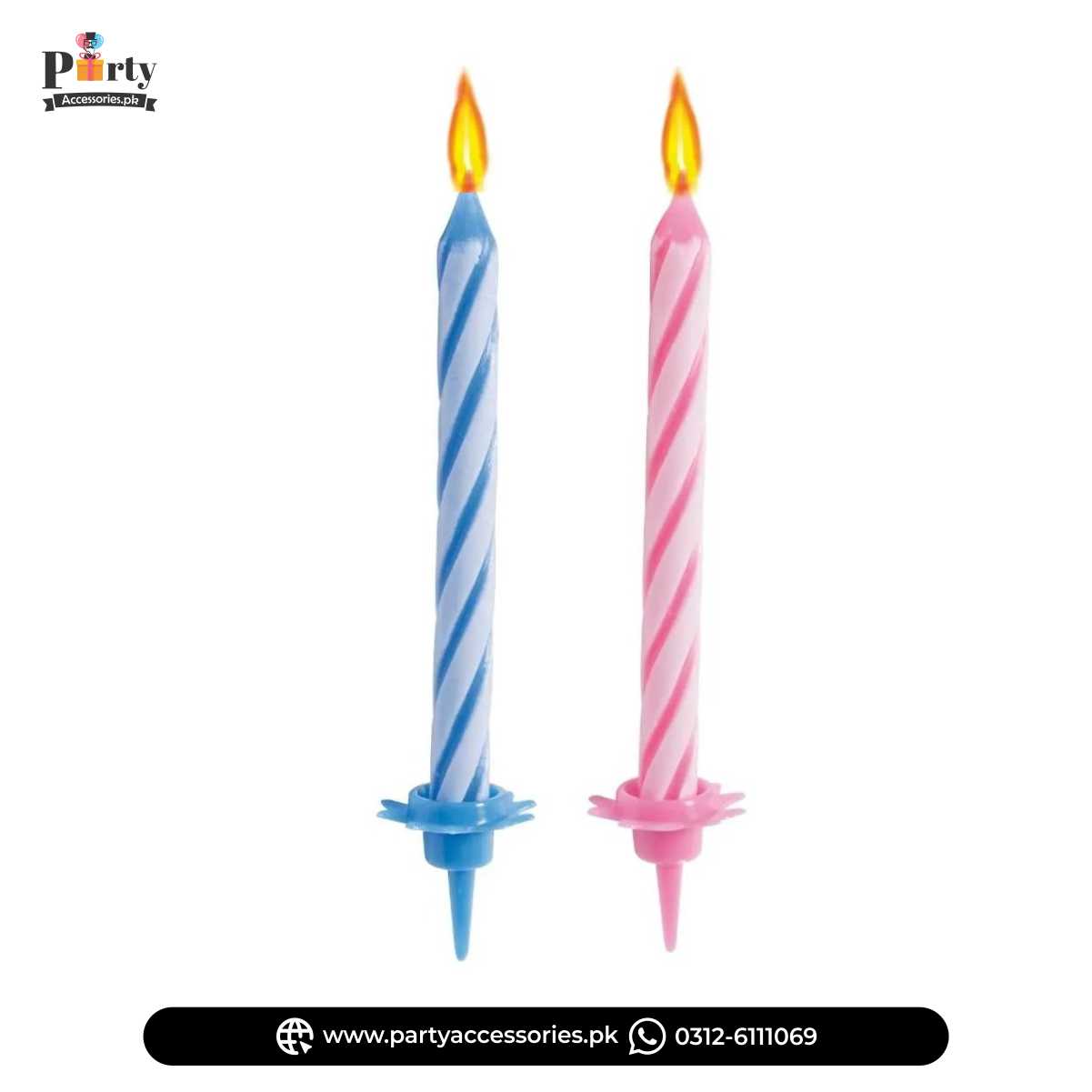 Gender Reveal/Baby Shower colors party candles