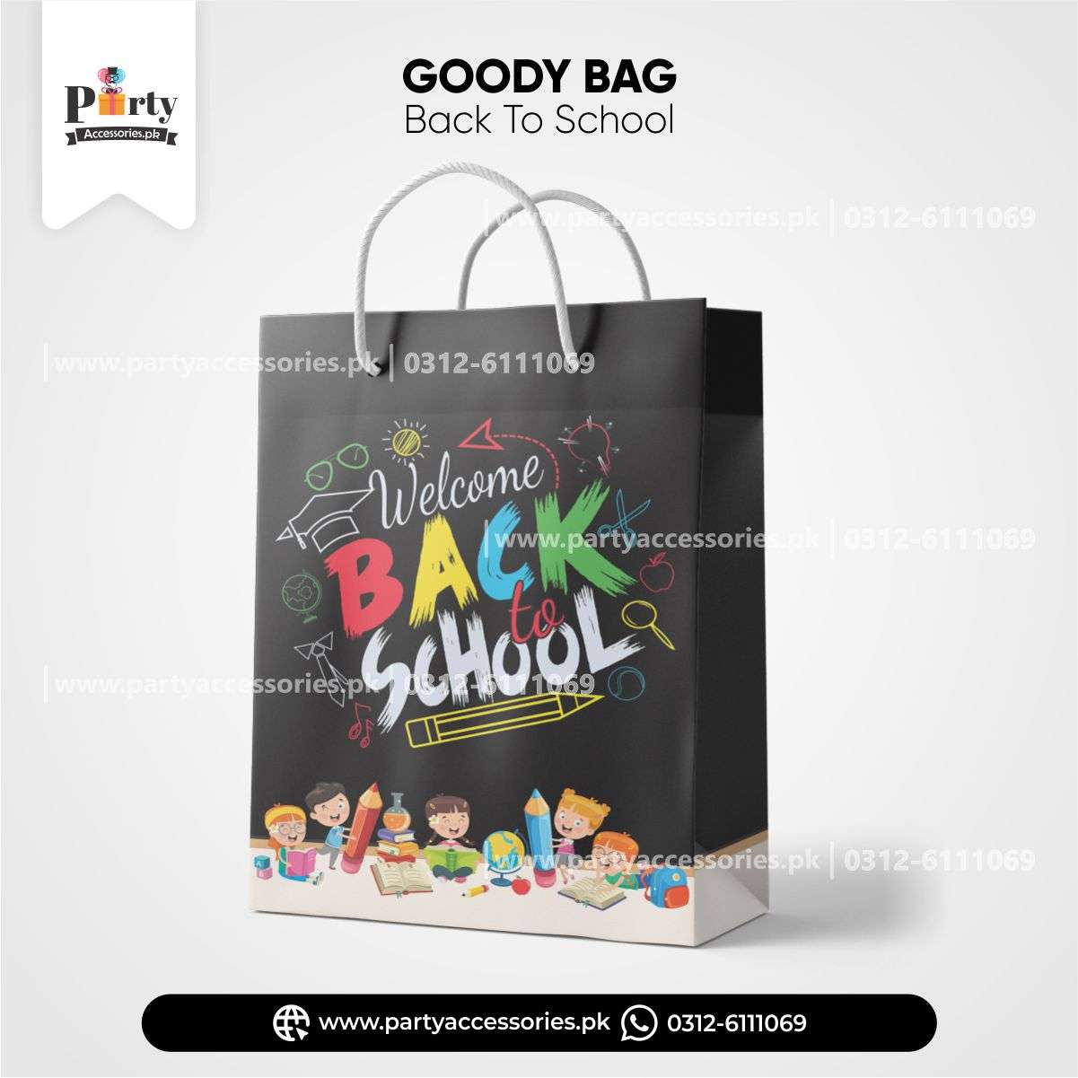 Back to school party Customized goody bags | Pack of 6