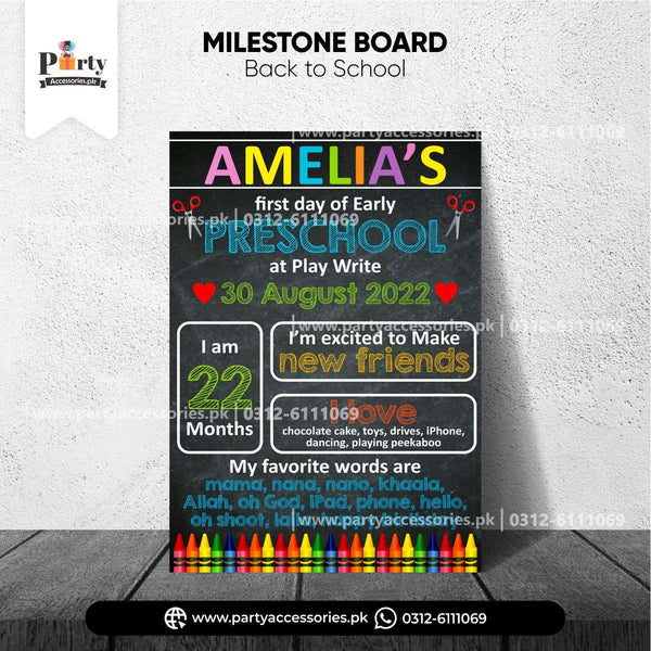 Back to school theme Fact board / Milestone Board – PartyAccessories.pk