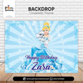 Happy birthday customized backdrop in cinderella theme 