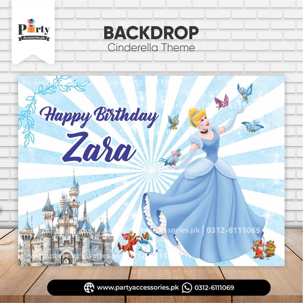 Cinderella theme customized birthday party backdrop for wall decoration