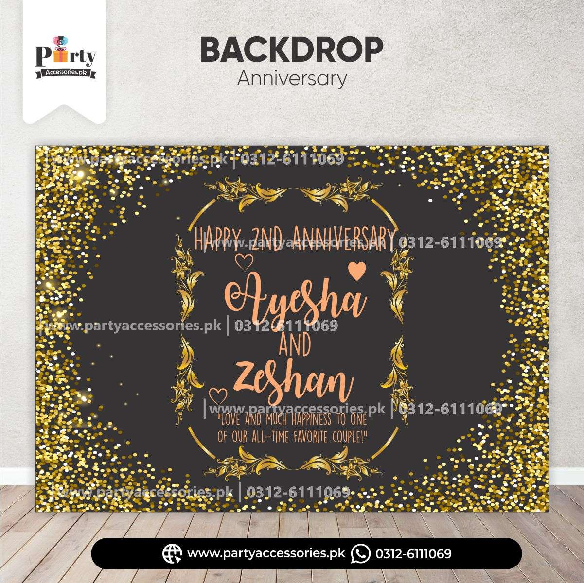 anniversary customized backdrop 