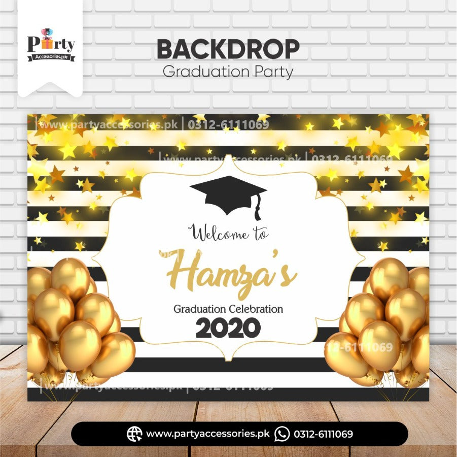 Graduation party backdrop Customized with your name – PartyAccessories.pk