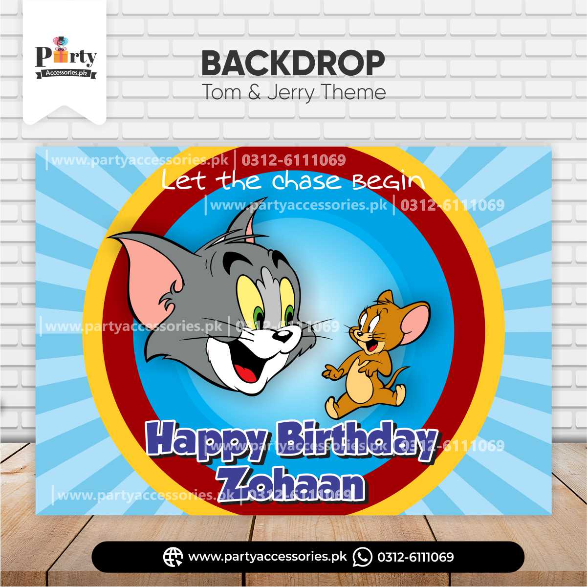 tom and jerry backdrop for birthday 