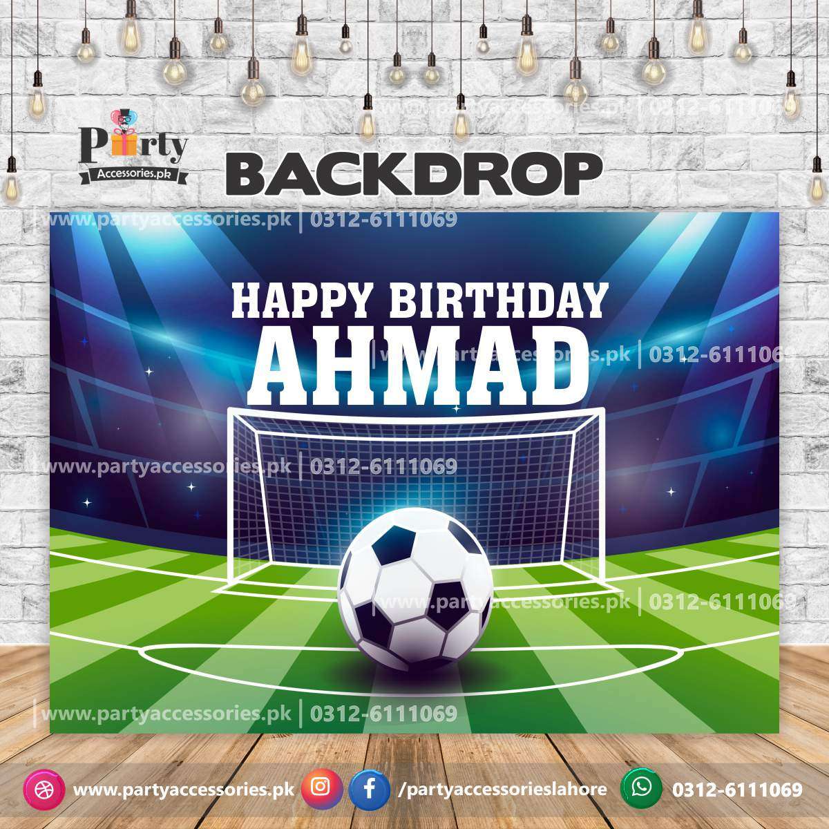 Customized football Theme Birthday Party Backdrop