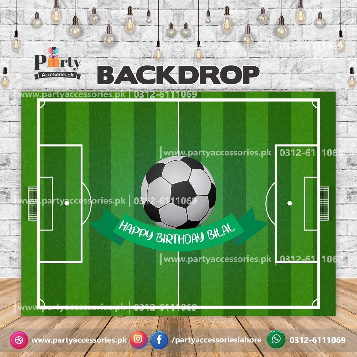 Customized football Theme Birthday Party Backdrop