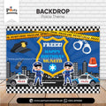 police theme customized birthday backdrop for party