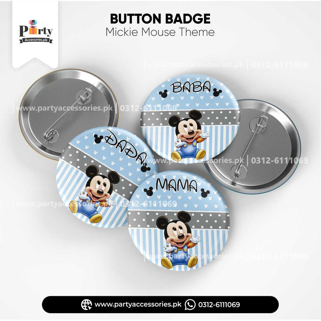 Mickey Mouse theme Customized  button badges for celebration