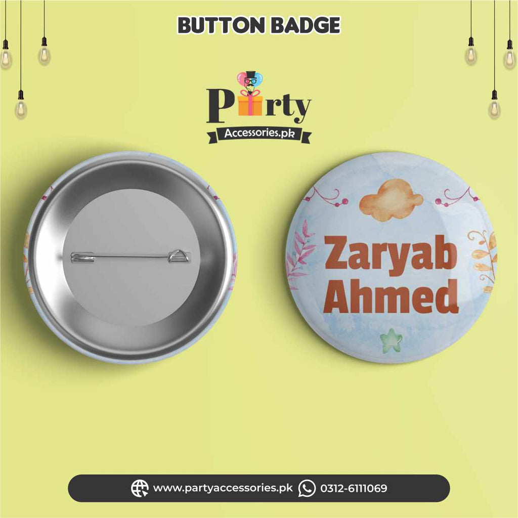 Aqeeqah decorations | customized Button Badge for baby boy aqiqah