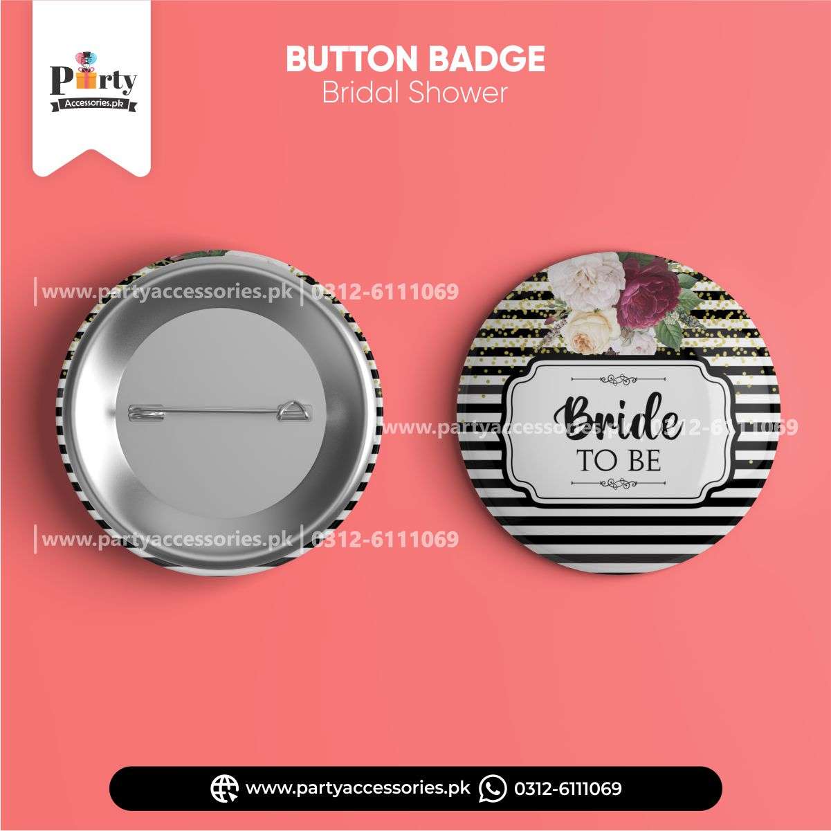 Bride to be Customized button badge for bridal shower etsy decoration ideas 
