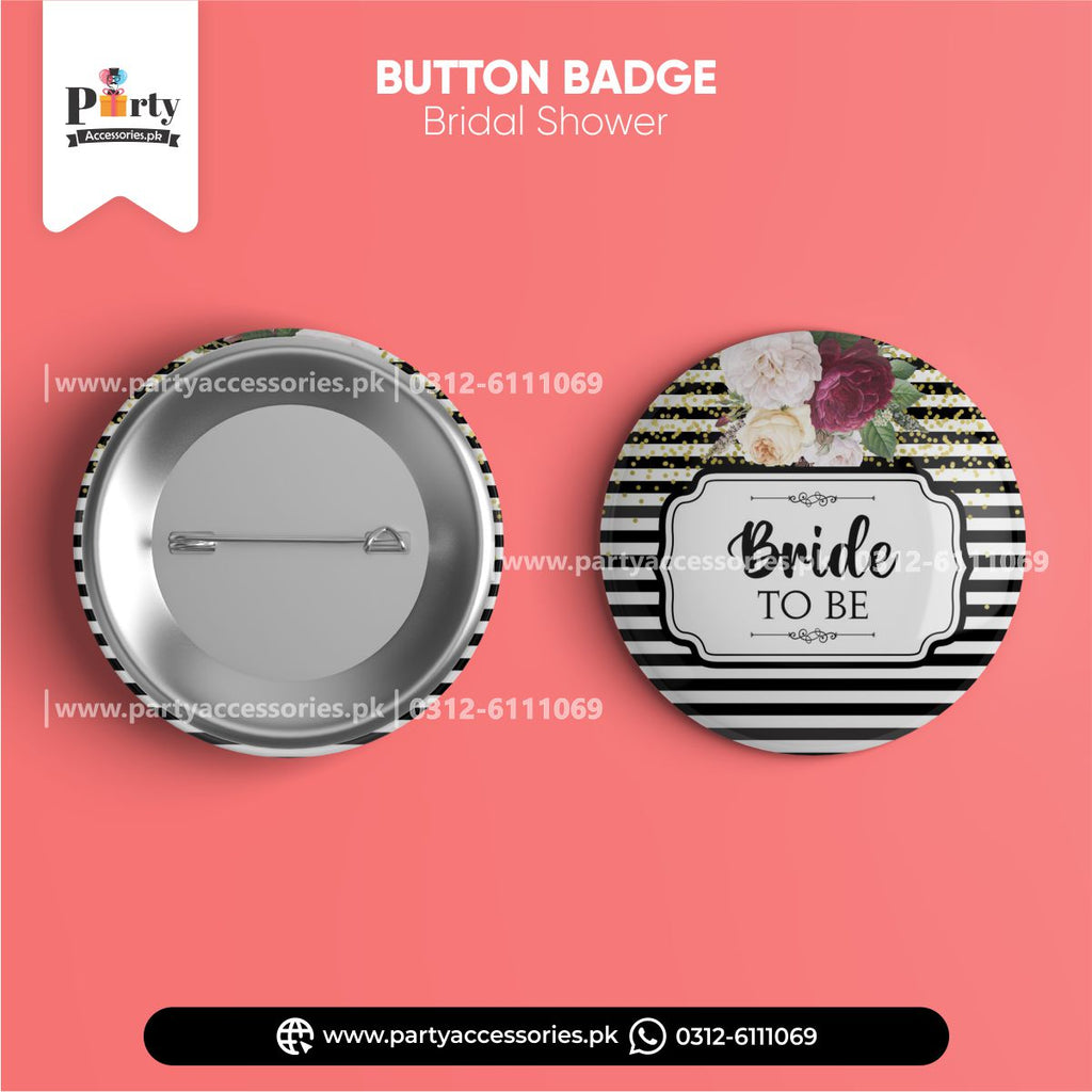 Bride to be Customized button badge for bridal shower etsy decoration ideas 