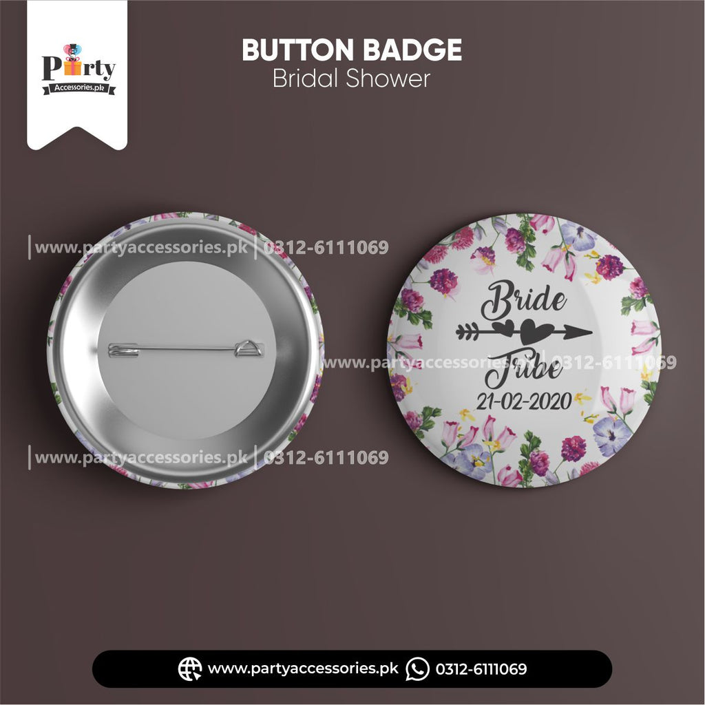 Bride to be Customized button badge for bridal shower pinterest ideas decoration